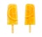 Set of two fruits orange ice lolly