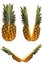 Set of Two halves of pineapple