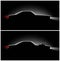 Set two realistic classic car coupe with a supercharger side view in the dark