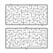 A set of two rectangular labyrinths. Simple flat vector illustration isolated on white background. Developmental game for children