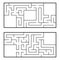 A set of two rectangular labyrinths. Simple flat vector illustration isolated on white background. With a place for your image