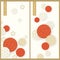 Set with two red and white cards with traditional ornamented temari balls. design for products, print, business, cards