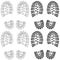 Set of two seamless patterns with a footprint of shoes.