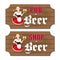A set of two signboards to a beer shop and a pub
