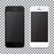 Set of two smartphones. Black and white. Vector illustration