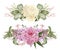 Set of two symmetric watercolor floral arrangements