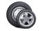 Set of two tires. New car wheels with disk for cars and trucks -