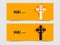 Set of two vector banners with carved grave cross