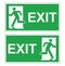 Set of two vector green evacuation signs. Fire exit right and left.