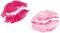 Set of two vector lipstick kisses