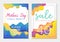 Set of two vouchers to Mothers Day, creative papercut backgrounds