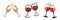 Set with two wineglass icons, logo, sign, emblem â€“ vector