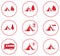 Set of tylized icons of tourist tent