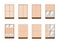 Set of types of window blinds or jalousie, flat vector illustration isolated.