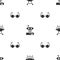 Set UFO flying spaceship, Robot and Eyeglasses on seamless pattern. Vector