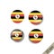 Set of UGANDA flags round badges.