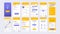 Set of UI, UX, GUI screens Delivery app flat design template for mobile apps, responsive website wireframes.