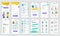 Set of UI, UX, GUI screens Social Network app flat design template for mobile apps, responsive website wireframes.