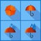 Set with umbrella icons.