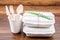 Set of unbleached plant fiber food box and paper coffee cup