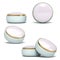 set of unbranded cream jar\\\'s for presentation mockup 3d render on white