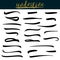 Set of underlines lettering lines isolated on white, Handwritten Letter. vector illustration Pen Line.