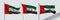 Set of United Arab Emirates waving flag on isolated background vector illustration