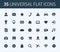 Set of universal flat icons for print or internet.