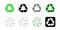 Set of universal recycling symbols. International symbol