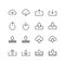 Set of upload and download line icon design.