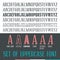 Set of uppercase narrow font