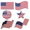 Set of USA flag designs