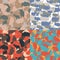 Set of USA shape camo seamless pattern. Colorful America urban camouflage. Vector fabric textile print design