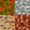 Set of USA shape camo seamless pattern. Colorful America urban camouflage. Vector fabric textile print design