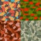 Set of USA shape camo seamless pattern. Colorful America urban camouflage. Vector fabric textile print design