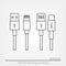 Set of USB and USB type-C interfaces.