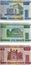 Set of used Belarus ruble bills closeup, unused already