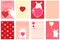 Set of Valentine banners with cute rabbits