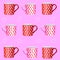 Set of valentine coffee cup . Flat style. For menu design