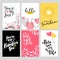 Set of Valentine day greeting cards