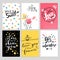 Set of Valentine day greeting cards