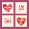 Set of valentine invitation cards