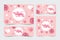 Set of Valentine`s day Banner, Valentine day banner, Love Sweet Pink Background Pack, Valentine Promotion Illustration Bundle.