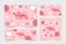 Set of Valentine`s day Banner, Valentine day banner, Love Sweet Pink Background Pack, Valentine Promotion Illustration Bundle. Vec