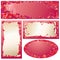 Set of Valentine`s Day horizontal, vertical, oval
