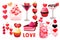 Set for Valentine\\\'s Day, wedding, Women\\\'s Day.Elements for holidays.