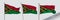 Set of Vanuatu waving flag on isolated background vector illustration