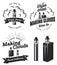 Set of vape, e-cigarette logo.