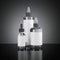 Set of vape juice bottles with white labels. 3d rendering