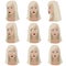 Set of variation of emotions of the same woman with blond hair